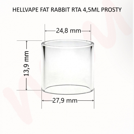 SZKIEŁKO HELLVAPE FAT RABBIT RTA PYREX/TULEJKA PROSTY 4,5ML